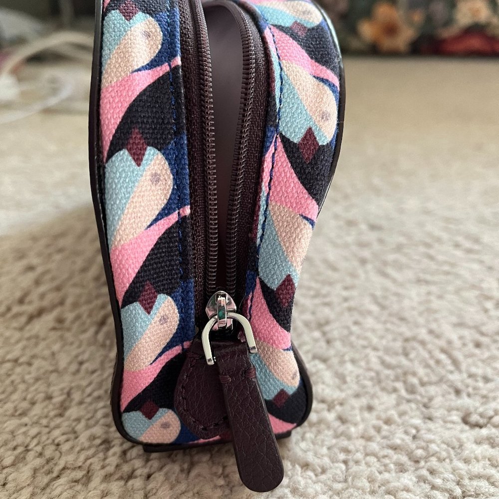 Kate Spade *Geo Bird* Dome Canvas Travel Case | Makeup Bag | Pen Pouch | EUC - Picture 6 of 10